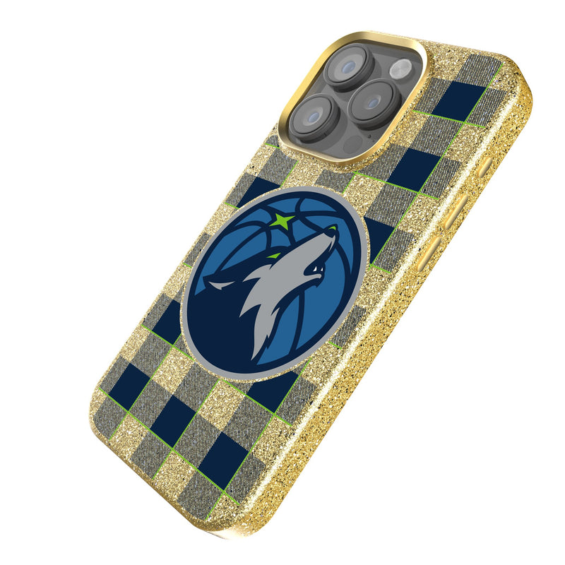 Minnesota Timberwolves Plaid iPhone Bling Phone Case Iso.Jpg