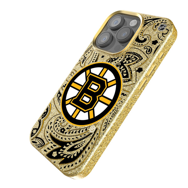 Boston Bruins Paisley iPhone Bling Phone Case Iso.Jpg