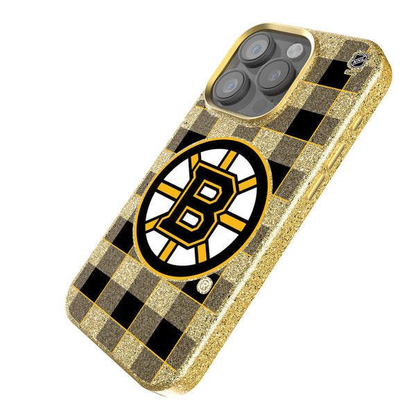 Boston Bruins Plaid iPhone Bling Phone Case Iso.Jpg