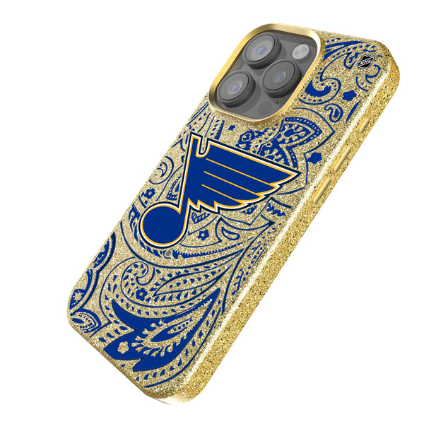 St. Louis Blues Paisley iPhone Bling Phone Case Iso.Jpg