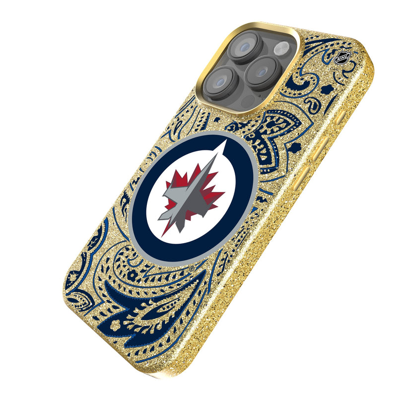 Winnipeg Jets Paisley iPhone Bling Phone Case Iso.Jpg