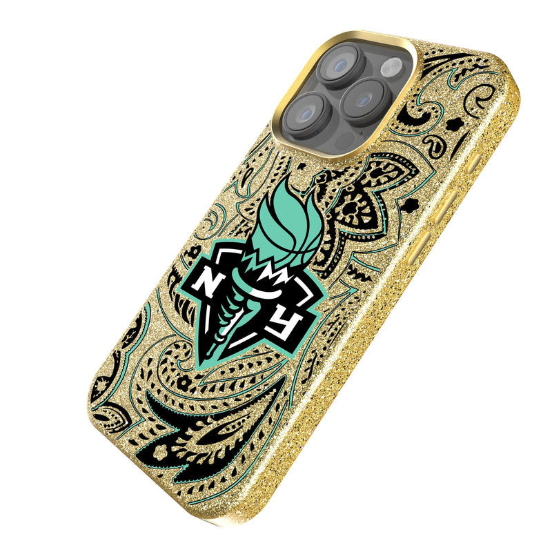 New York Liberty Paisley iPhone Bling Phone Case Iso.Jpg