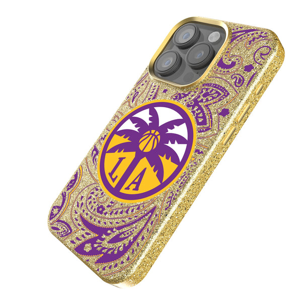 Los Angeles Sparks Paisley iPhone Bling Phone Case Iso.Jpg