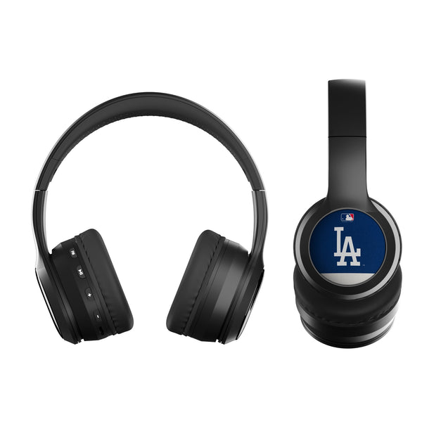 LA Dodgers Stripe Wireless Over-Ear BT Headphones With Case Flat.Jpg