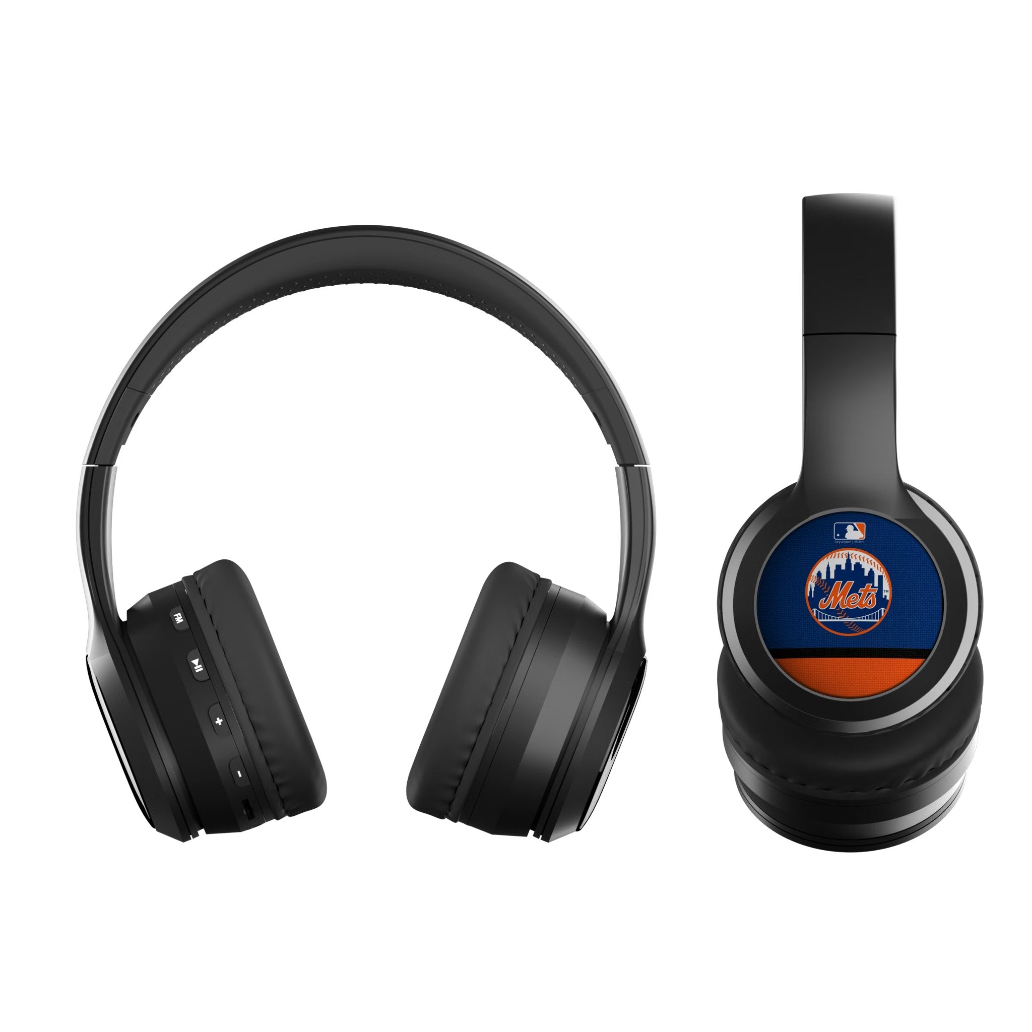 New York Mets Stripe Wireless Over-Ear BT Headphones With Case Flat.Jpg