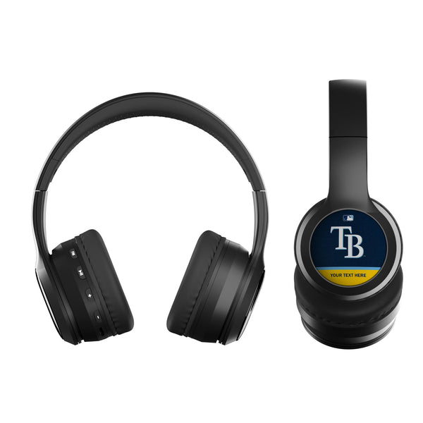 Tampa Bay Rays Personalized Endzone Solid Wireless Over-Ear BT Headphones With Case Flat.Jpg