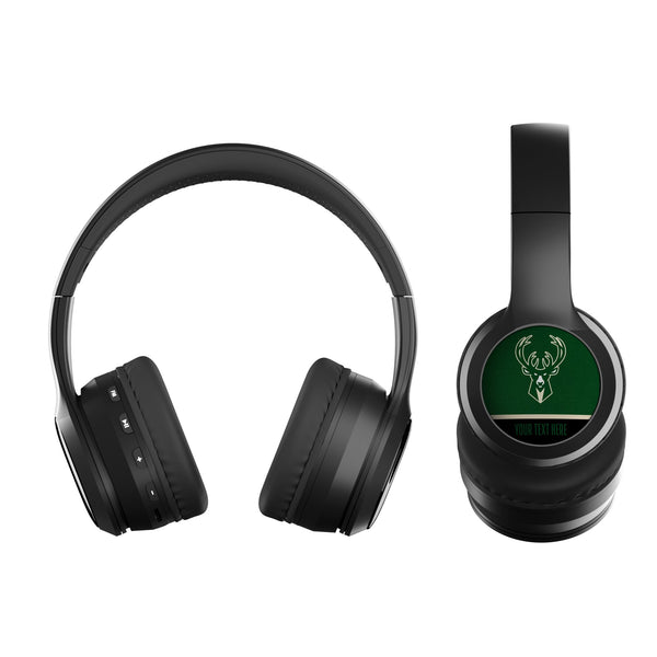 Milwaukee Bucks Personalized Endzone Solid Wireless Over-Ear BT Headphones With Case Flat.Jpg