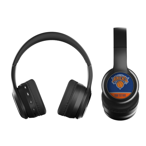 New York Knicks Personalized Endzone Solid Wireless Over-Ear BT Headphones With Case Flat.Jpg