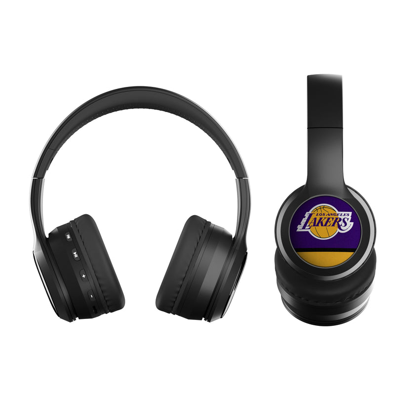 Los Angeles Lakers Stripe Wireless Over-Ear BT Headphones With Case Flat.Jpg