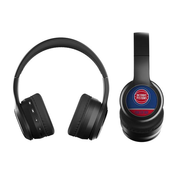Detroit Pistons Personalized Endzone Solid Wireless Over-Ear BT Headphones With Case Flat.Jpg