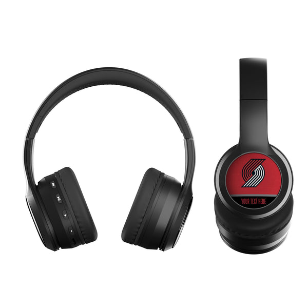 Portland Trail Blazers Personalized Endzone Solid Wireless Over-Ear BT Headphones With Case Flat.Jpg