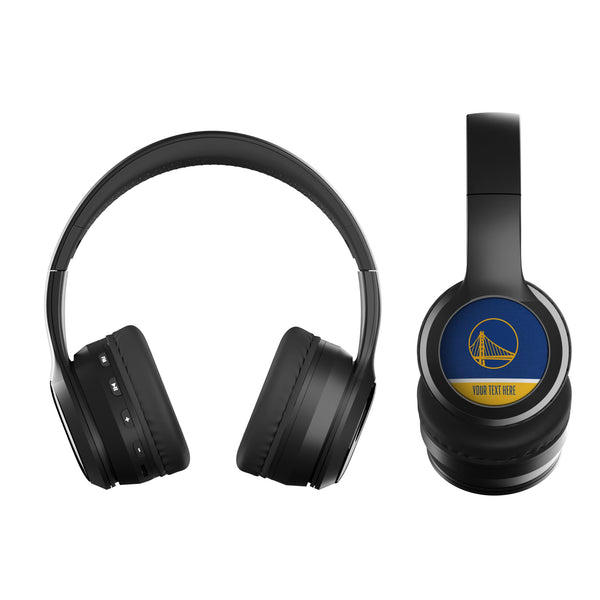 Golden State Warriors Personalized Endzone Solid Wireless Over-Ear BT Headphones With Case Flat.Jpg