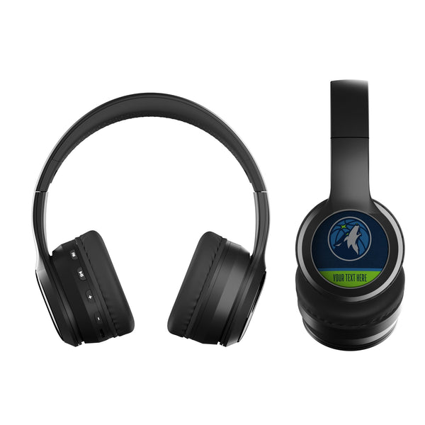 Minnesota Timberwolves Personalized Endzone Solid Wireless Over-Ear BT Headphones With Case Flat.Jpg