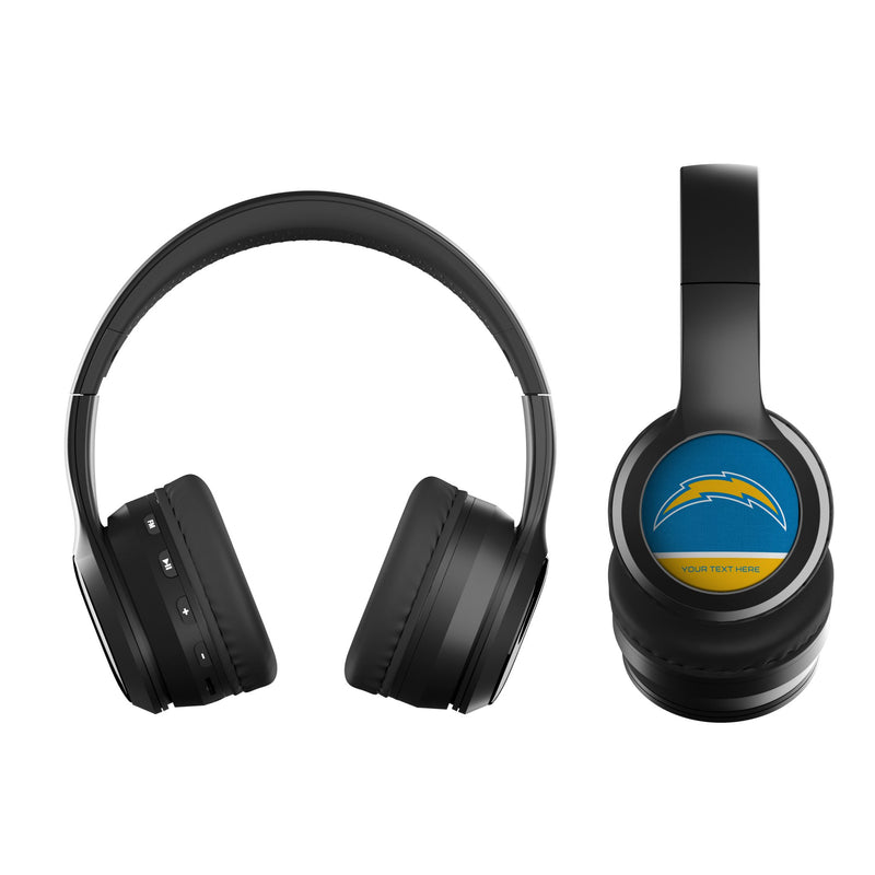 Los Angeles Chargers Personalized Endzone Solid Wireless Over-Ear BT Headphones With Case Flat.Jpg