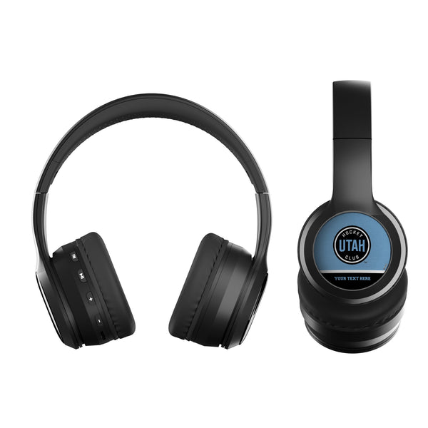 Utah Hockey Club Personalized Endzone Solid Wireless Over-Ear BT Headphones With Case Flat.Jpg