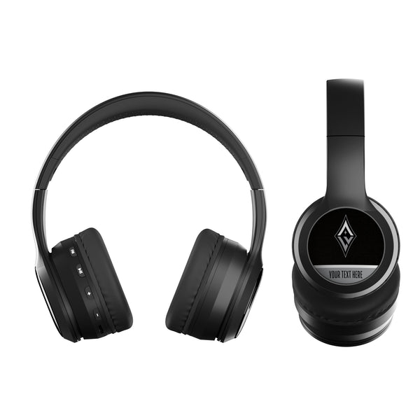 Las Vegas Aces Personalized Endzone Solid Wireless Over-Ear BT Headphones With Case Flat.Jpg