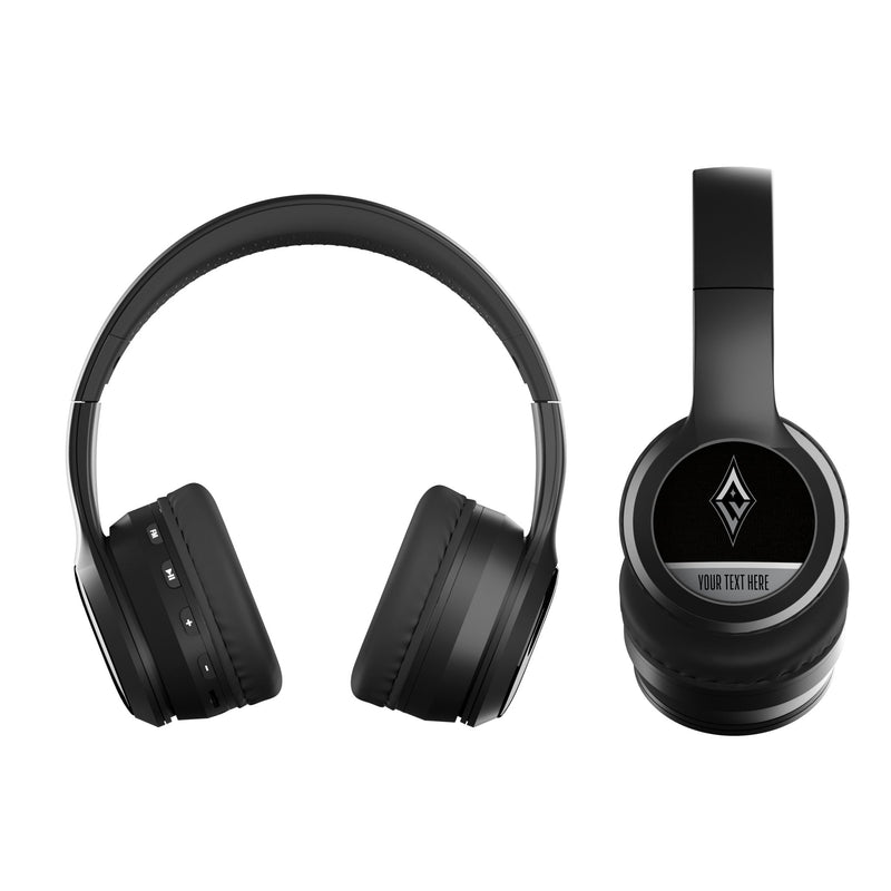 Las Vegas Aces Personalized Endzone Solid Wireless Over-Ear BT Headphones With Case Flat.Jpg