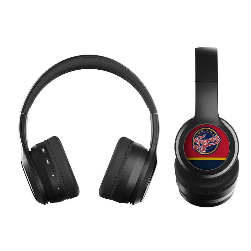 Indiana Fever Stripe Wireless Over-Ear BT Headphones With Case Flat.Jpg