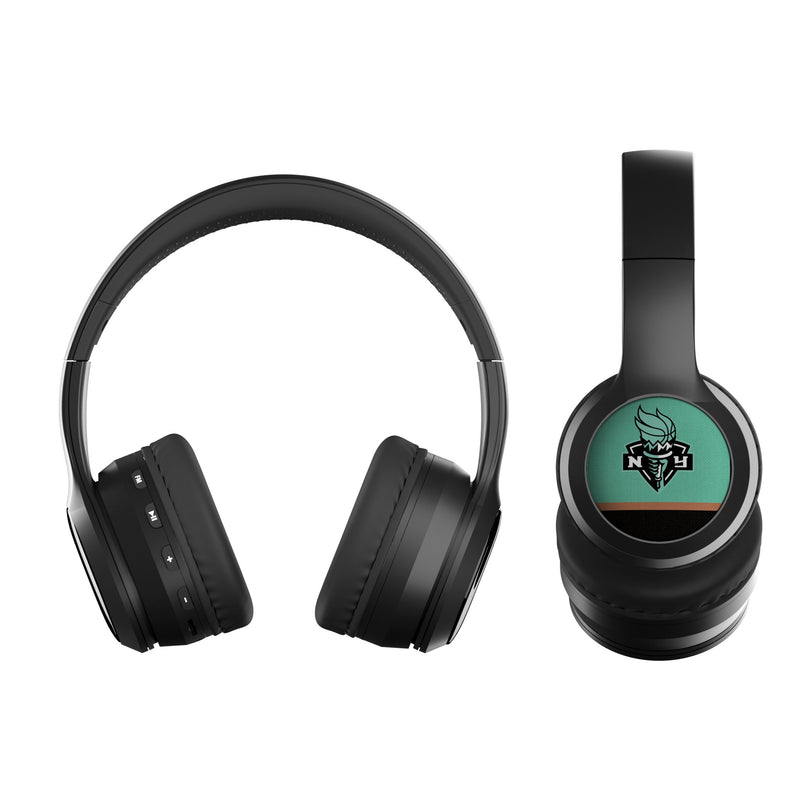 New York Liberty Stripe Wireless Over-Ear BT Headphones With Case Flat.Jpg