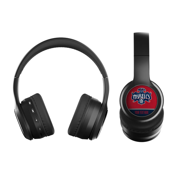 Washington Mystics Personalized Endzone Solid Wireless Over-Ear BT Headphones With Case Flat.Jpg