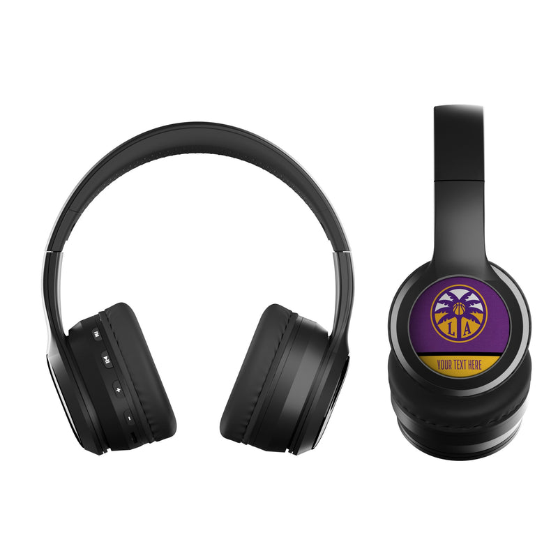 Los Angeles Sparks Personalized Endzone Solid Wireless Over-Ear BT Headphones With Case Flat.Jpg