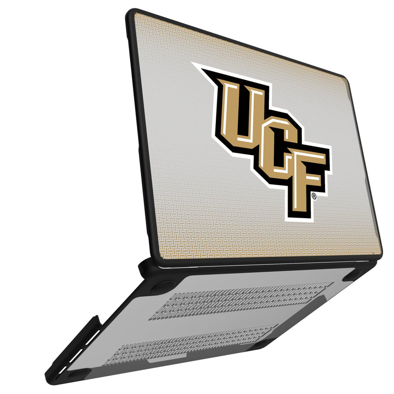 University of Central Florida Golden Knights Linen MacBook Laptop Case Open.Jpg