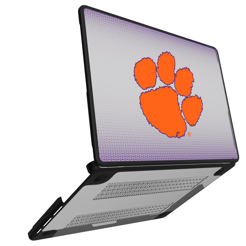 Clemson University Tigers Linen MacBook Laptop Case for Apple MacBook Open.Jpg
