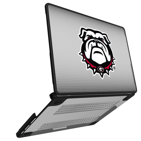 University of Georgia Bulldogs Uga Linen MacBook Laptop Case for Apple MacBook Open.Jpg