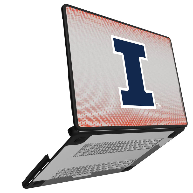University of Illinois Fighting Illini Linen MacBook Laptop Case for Apple MacBook Open.Jpg