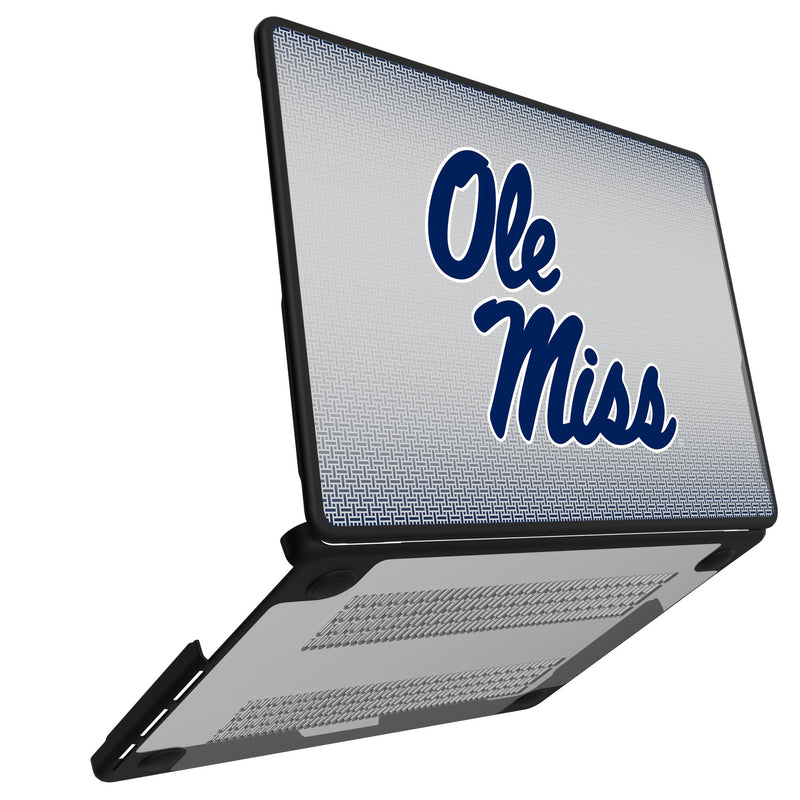 University of Mississippi Rebels Linen MacBook Laptop Case Open.Jpg