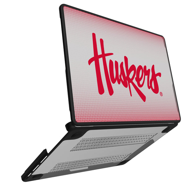 University of Nebraska Huskers Linen MacBook Laptop Case for Apple MacBook Open.Jpg