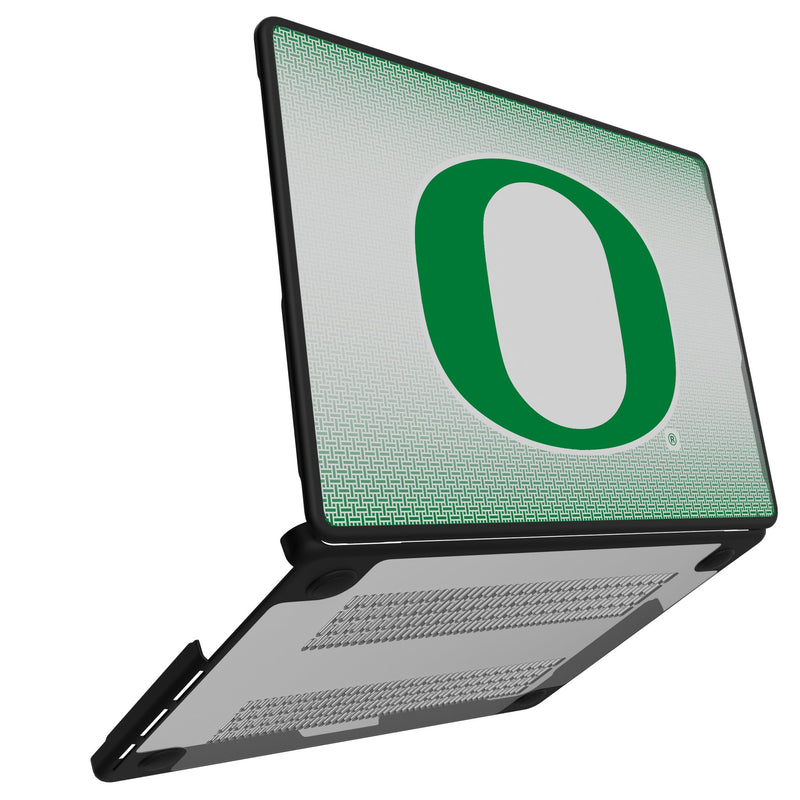 University of Oregon Ducks Linen MacBook Laptop Case for Apple MacBook Open.Jpg