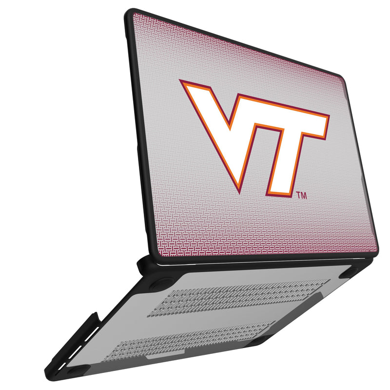 Virginia Tech Hokies Linen MacBook Laptop Case Open.Jpg