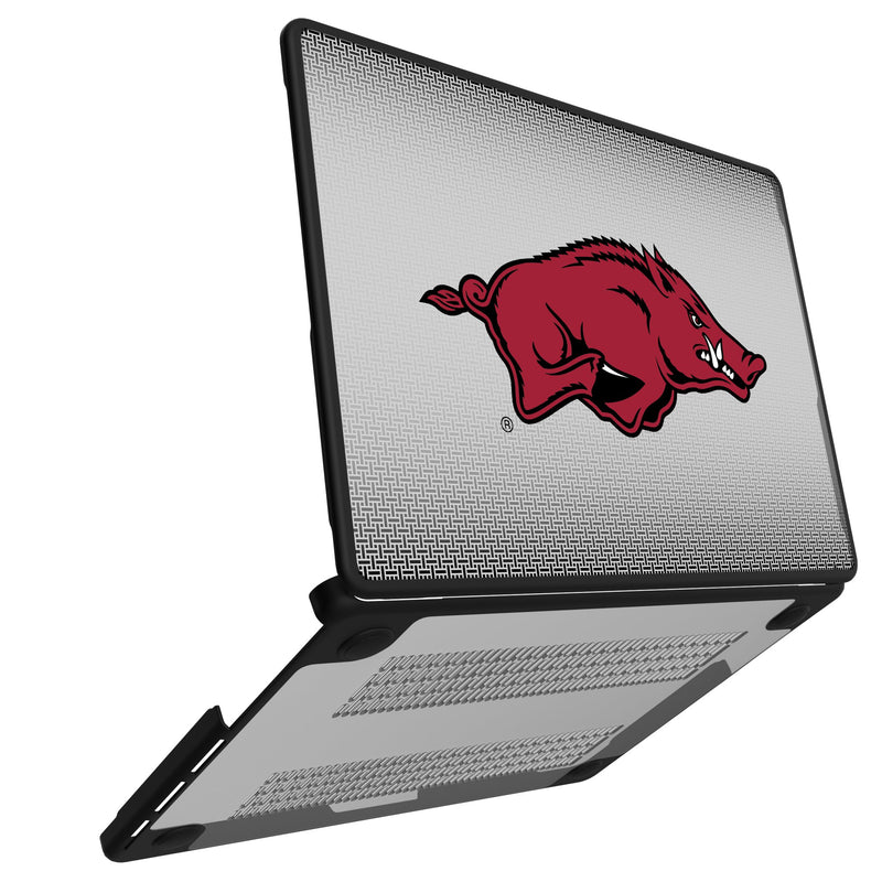 University of Arkansas Fayetteville Razorbacks Linen MacBook Laptop Case Open.Jpg