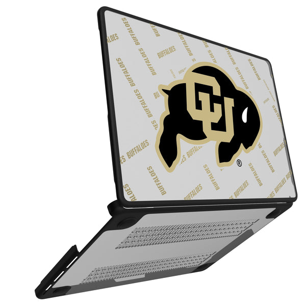 University of Colorado Buffaloes Quadtile MacBook Laptop Case for Apple MacBook Open.Jpg