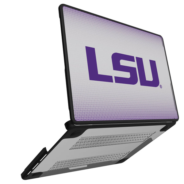 Louisiana State University Tigers Linen MacBook Laptop Case for Apple MacBook Open.Jpg
