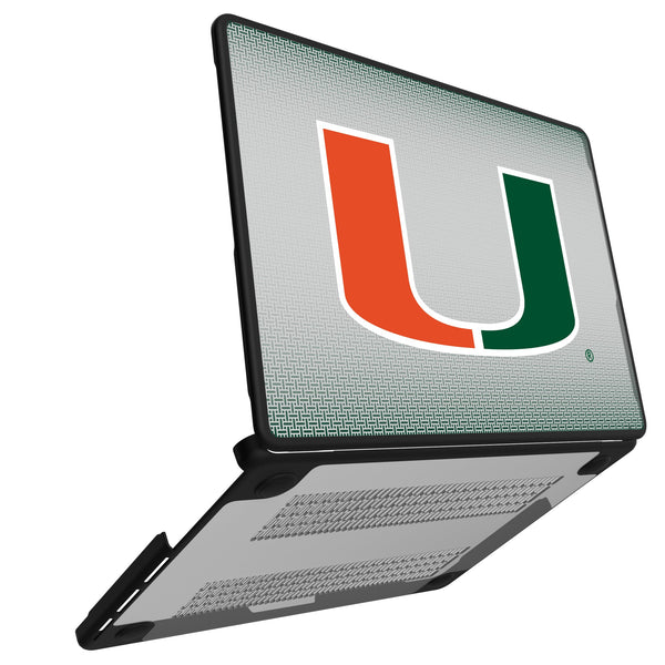 University of Miami Hurricanes Linen MacBook Laptop Case for Apple MacBook Open.Jpg