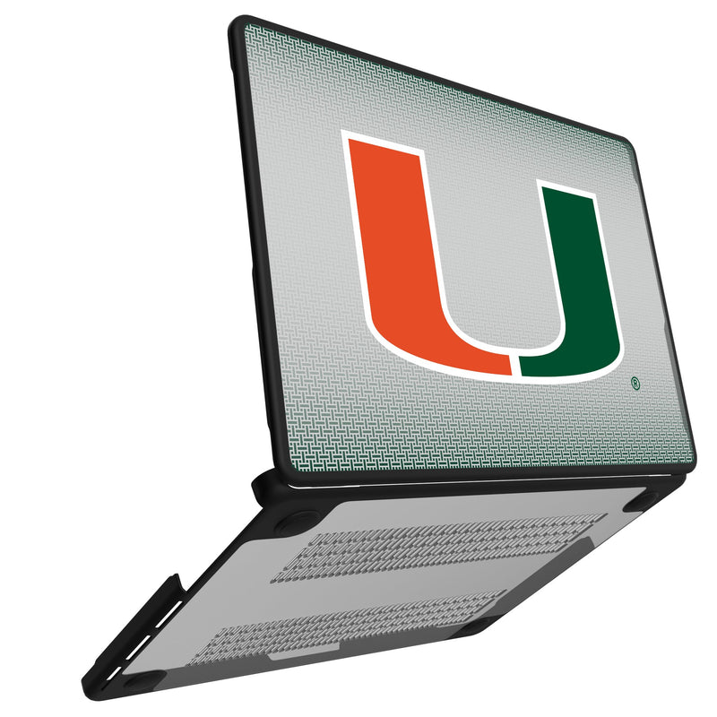 University of Miami Hurricanes Linen MacBook Laptop Case for Apple MacBook Open.Jpg