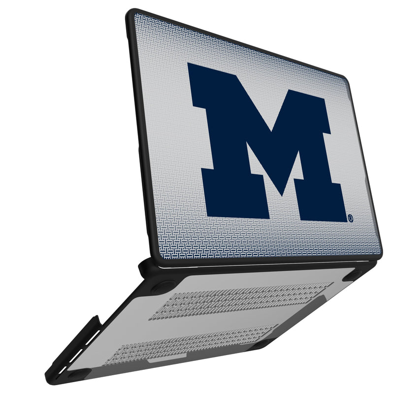 University of Michigan Wolverines Linen MacBook Laptop Case for Apple MacBook Open.Jpg