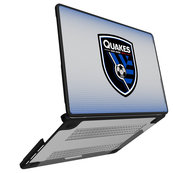 San Jose Earthquakes Linen MacBook Laptop Case for Apple MacBook Open.Jpg