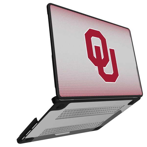 University of Oklahoma Sooners Linen MacBook Laptop Case for Apple MacBook Open.Jpg