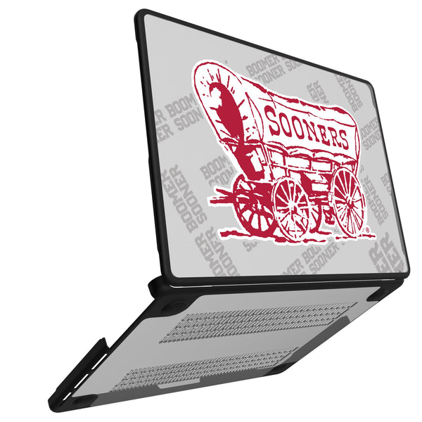 University of Oklahoma Sooners Quadtile MacBook Laptop Case for Apple MacBook Open.Jpg