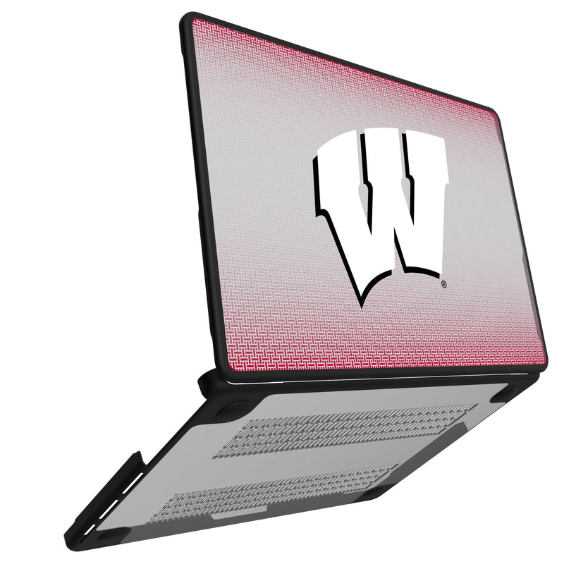 University of Wisconsin Badgers Linen MacBook Laptop Case for Apple MacBook Open.Jpg