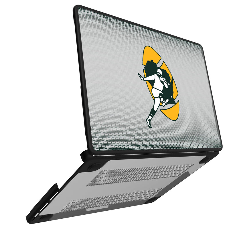 Green Bay Packers Historic Collection Linen MacBook Laptop Case for Apple MacBook Open.Jpg