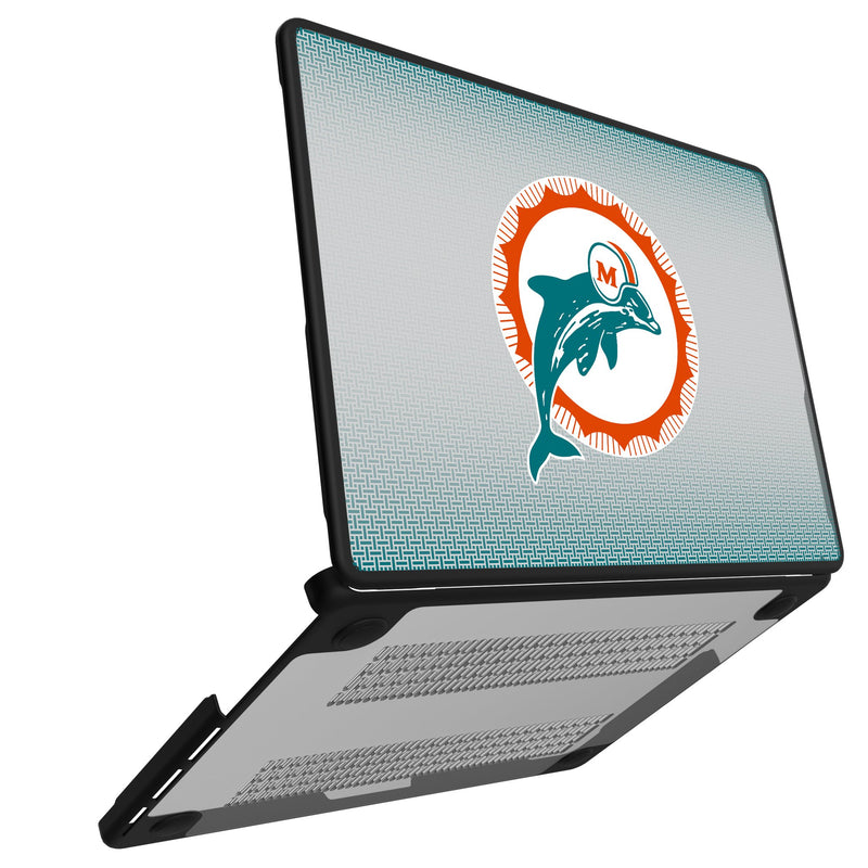Miami Dolphins 1966-1973 Historic Collection Linen MacBook Laptop Case for Apple MacBook Open.Jpg