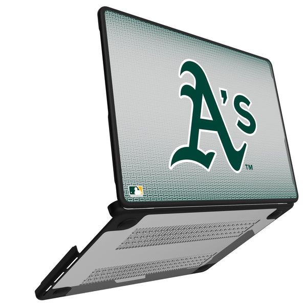 Oakland Athletics Linen MacBook Laptop Case for Apple MacBook Open.Jpg