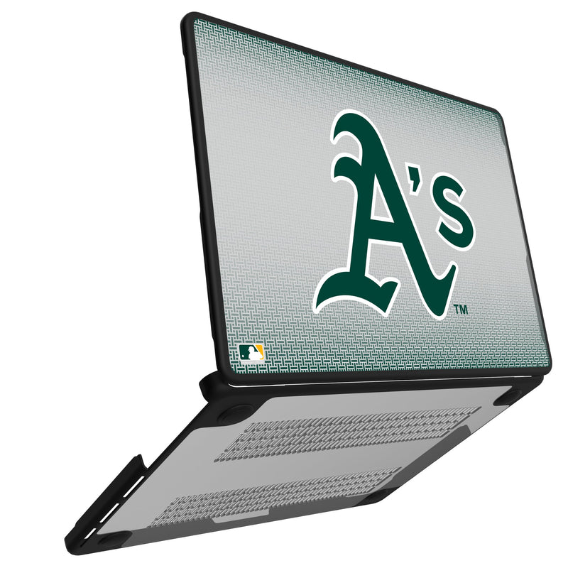 Oakland Athletics Linen MacBook Laptop Case for Apple MacBook Open.Jpg