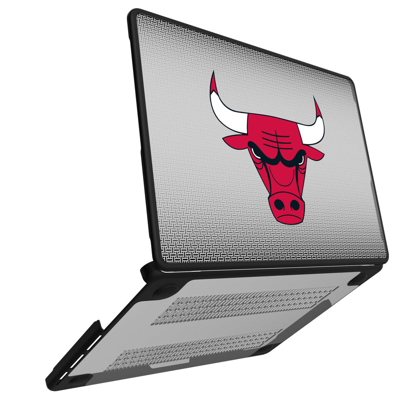 Chicago Bulls Linen MacBook Laptop Case Open.Jpg