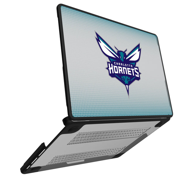 Charlotte Hornets Linen MacBook Laptop Case for Apple MacBook Open.Jpg