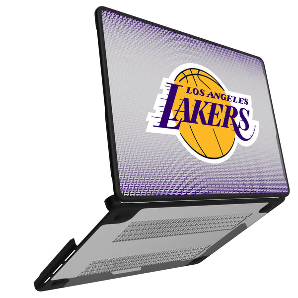 Los Angeles Lakers Linen MacBook Laptop Case for Apple MacBook Open.Jpg